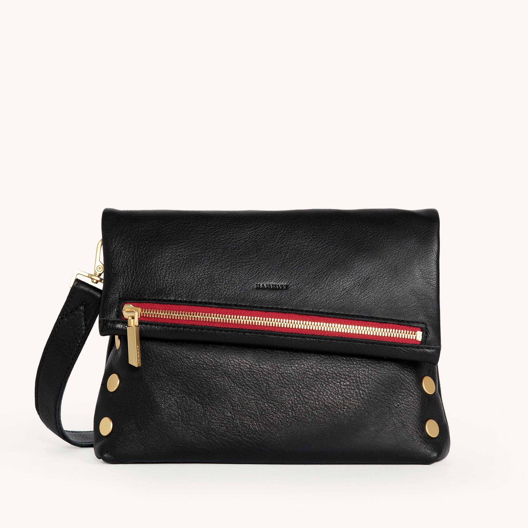 VIP Black/Gold | Red-Zippered Leather Crossbody Clutch | Hammitt | Hammitt (US)