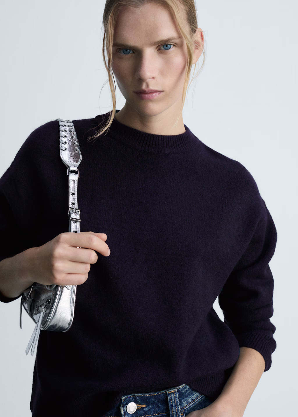 Round-neck knitted sweater | MANGO (UK)