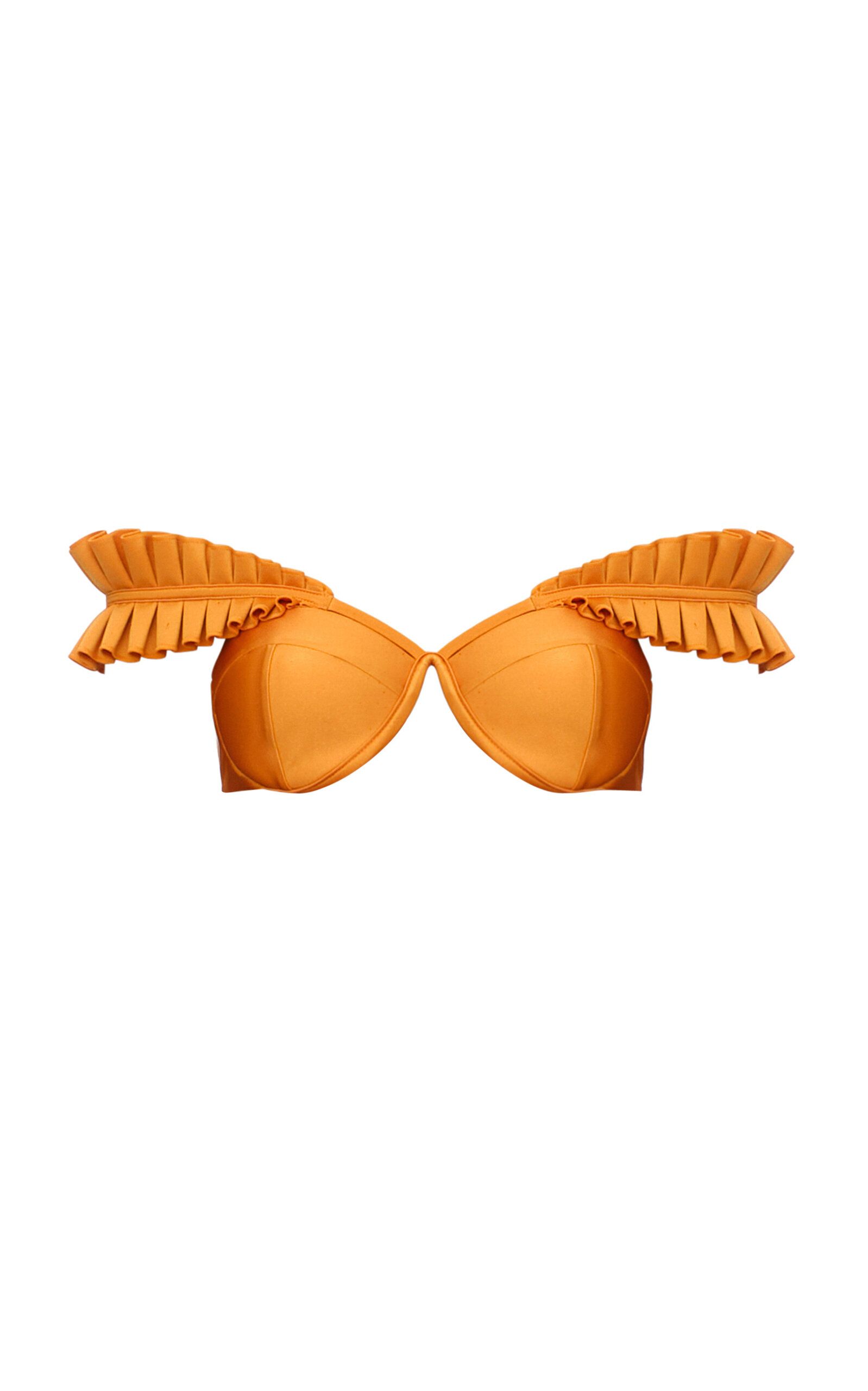Andrea Iyamah - Mulan Ruffled Bikini Top - Orange - XS - Only At Moda Operandi | Moda Operandi (Global)