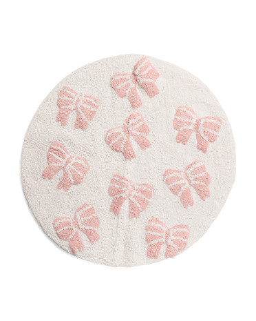 30In Round Tufted Bow Bathmat | TJ Maxx