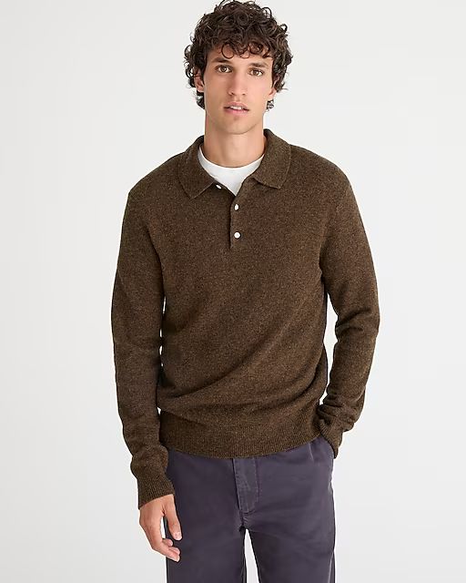 Merino wool-nylon blend polo sweater | J.Crew US