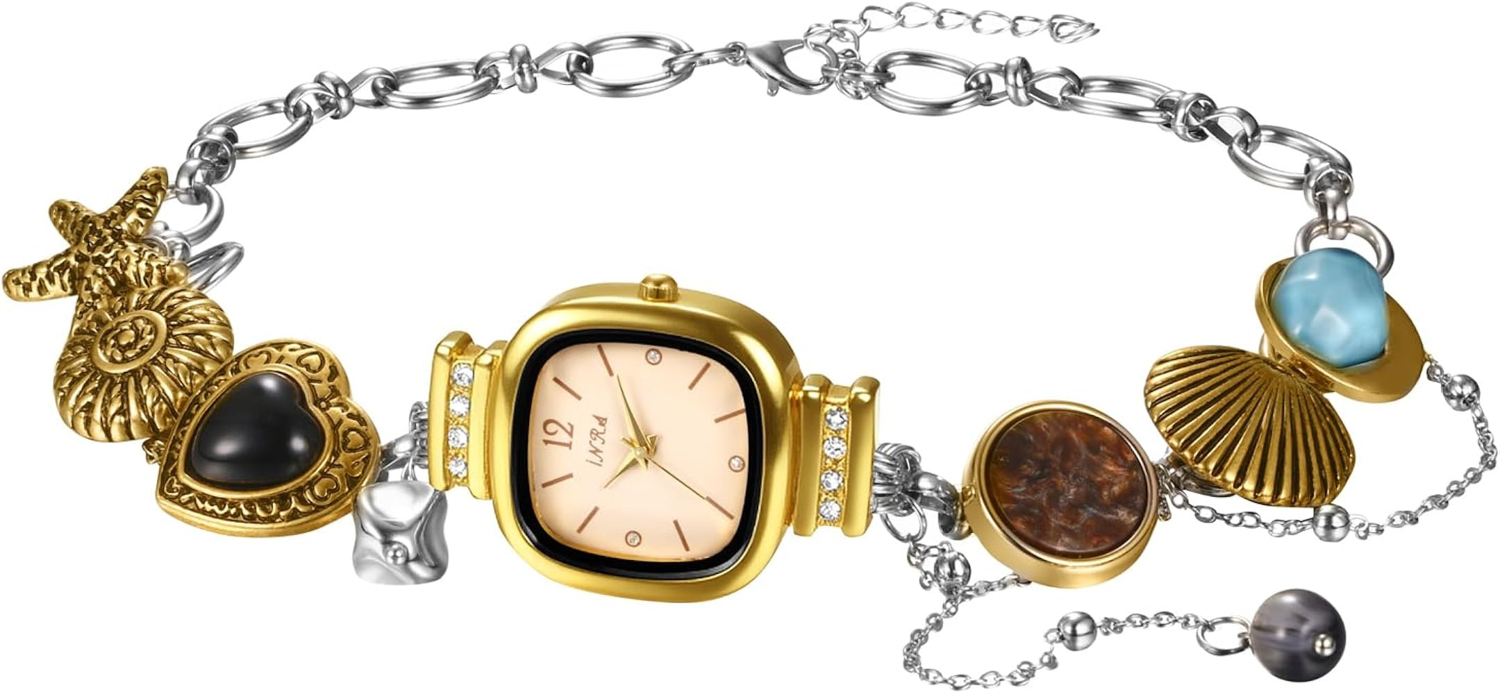 Avaner Women's Choker Watches Necklace: Vintage Retro Handmade Gold Silver Square Boho Style Stai... | Amazon (US)