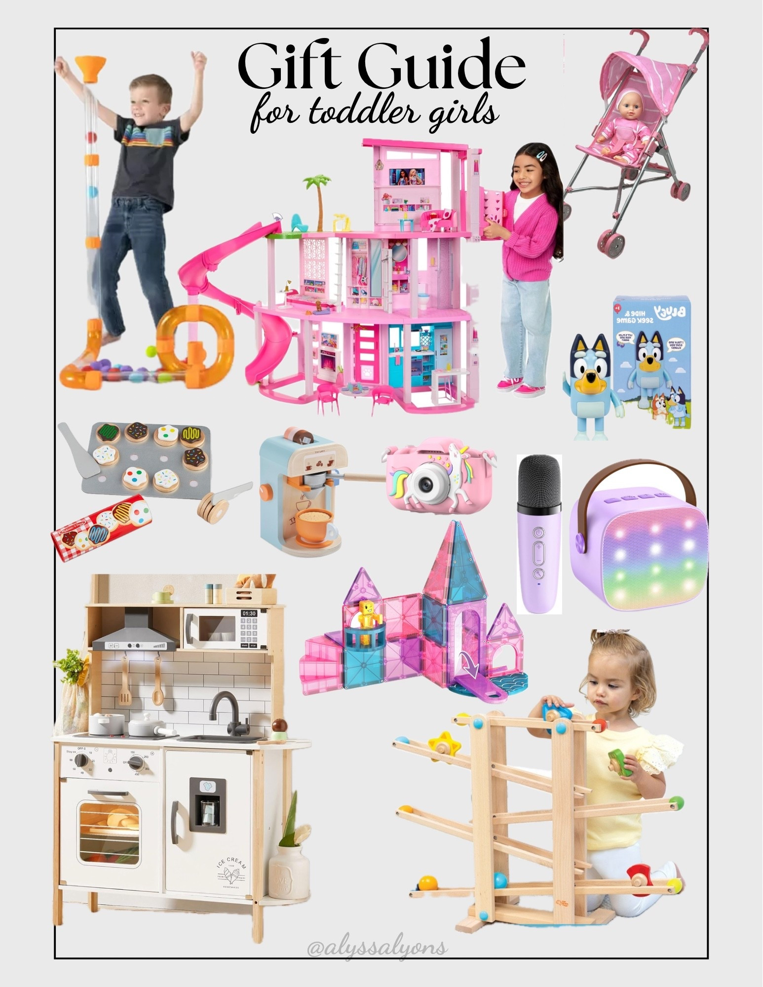 Gift guide for toddler girls! What we got our 1 and 3 year olds for Christmas! 🎄🎁

Gift ideas | young kids | toddler girl | gift ideas | Christmas wish list | Amazon | fast shipping | toys my kids love | play kitchen | Barbie dream house | baby doll set | magnetic tiles | princess | karaoke | educational toys | 



#LTKGiftGuide #LTKKids #LTKHoliday