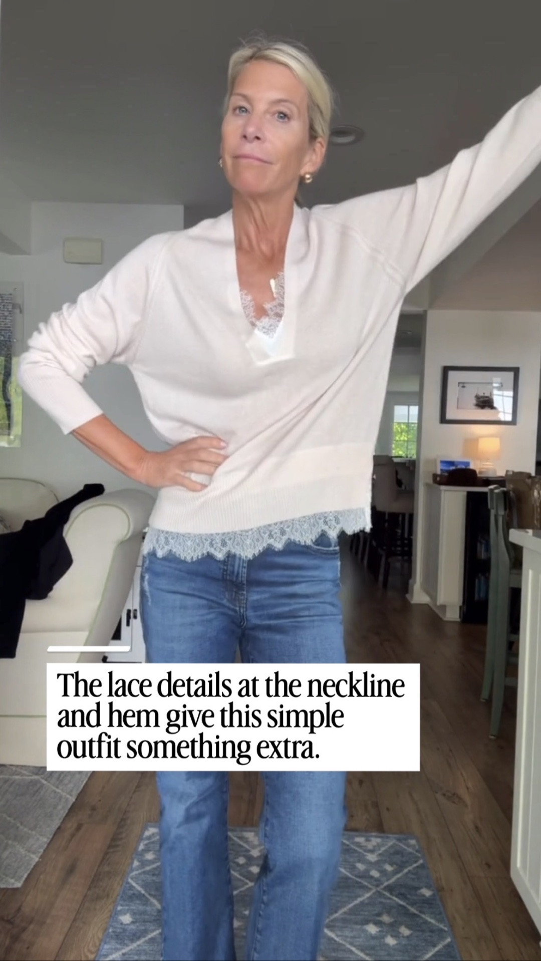 A simple sweater and jeans get a pretty little update with lace peeking out at the neckline and hem. It’s such an easy way to make an everyday fall outfit feel a little more feminine and special.

👩‍💻 LTK PRO TIPS
❤️ Heart = Support my posts ;-)
🔖 Save = Get sale & restock alerts for the things you love!
📋 Lists = Keep favorites organized (List ideas: Christmas, Birthdays, and Vacations!)
📲 Share = Send lists and products to a friend (or your daughters like me).
💬 Comment = Ask me anything, and I’ll answer. ;-)

#LTKootd #LTKstorytime #LTKSeasonal
