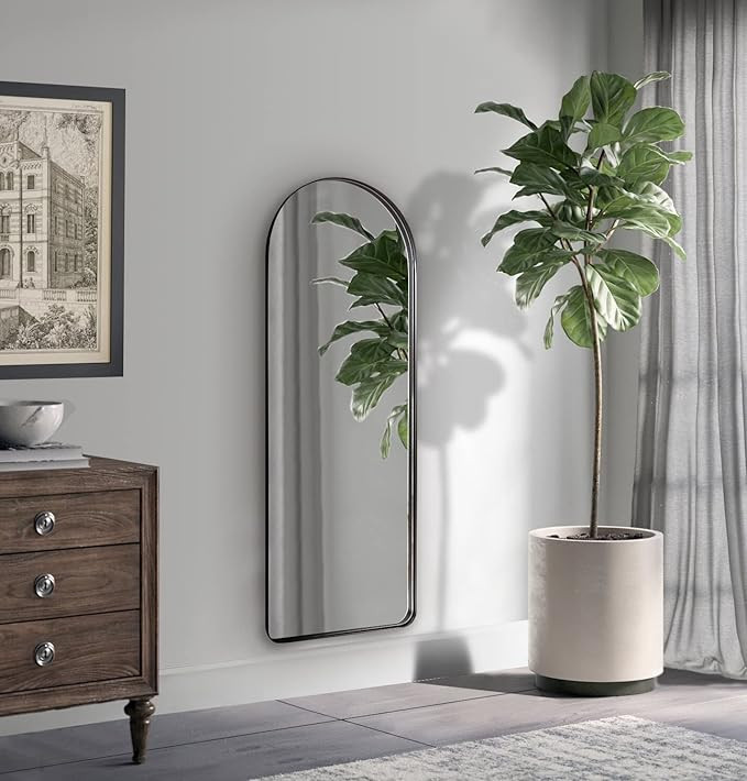 ANDY STAR Arched Full Length Mirror Wall Mounted, Black Bathroom Mirror, Large Wall Mirror, Bedro... | Amazon (US)