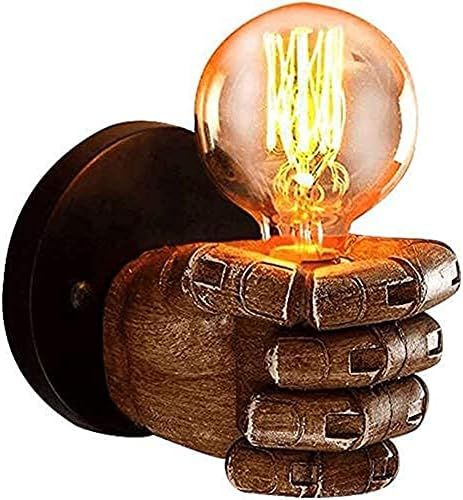 Industrial Wall Sconce Light, Vintage Wood Grain Hand Fist Shape Wall Lamp Restaurants,Farmhouse, Be | Amazon (US)