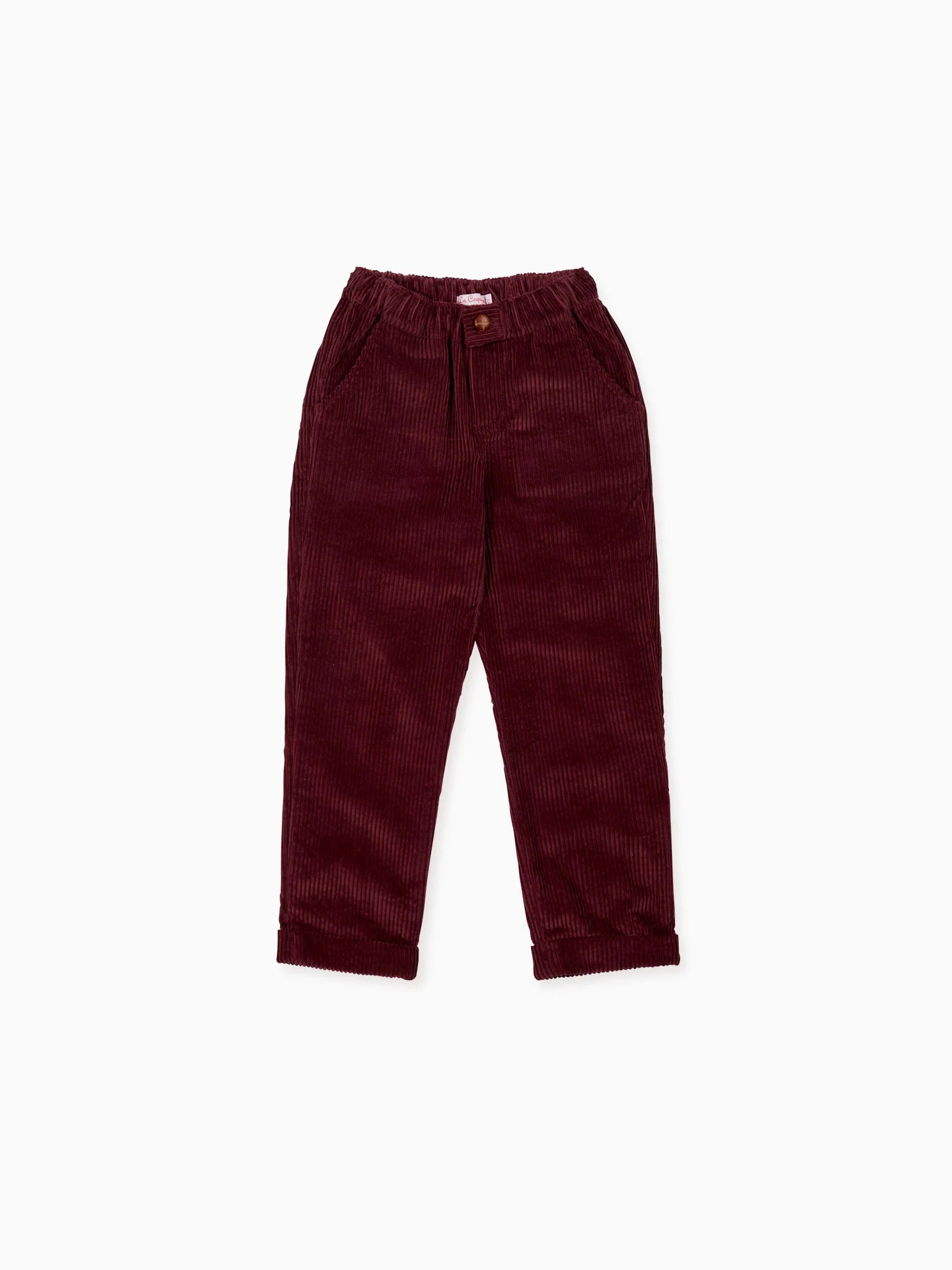 Burgundy Benito Corduroy Boy Trousers | La Coqueta (US)
