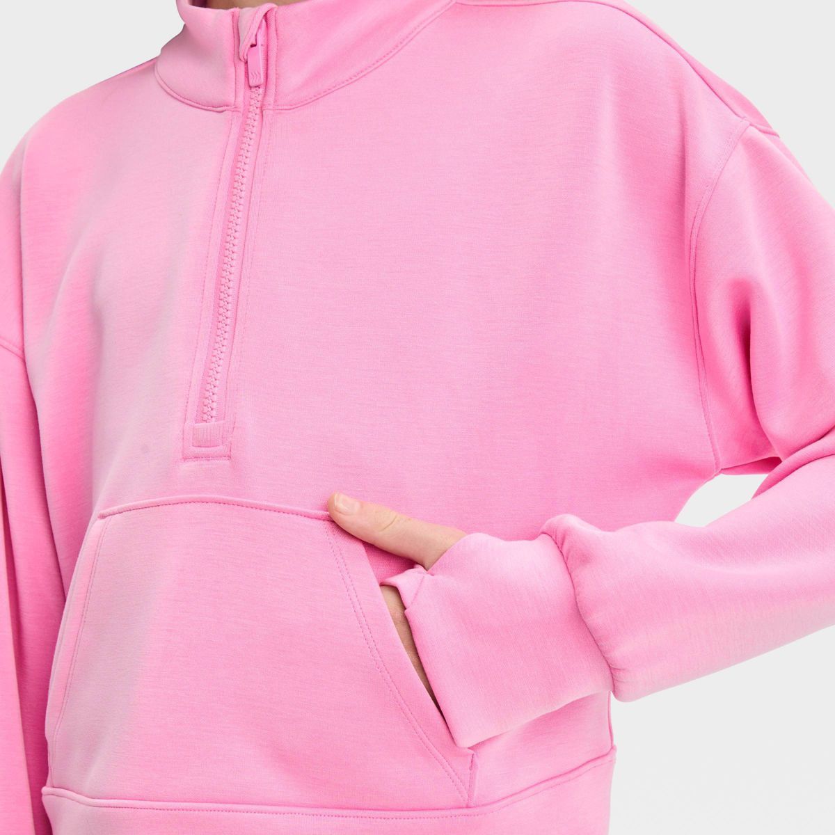 Girls' 1/2 Zip Pullover Sweatshirt - All in Motion™ Pink S | Target