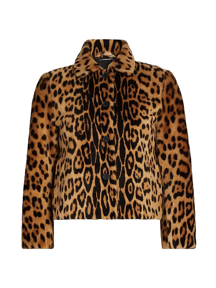 Women's Montmartre Shearling Cropped Jacket - Leopard Print - Size XS | Saks Fifth Avenue