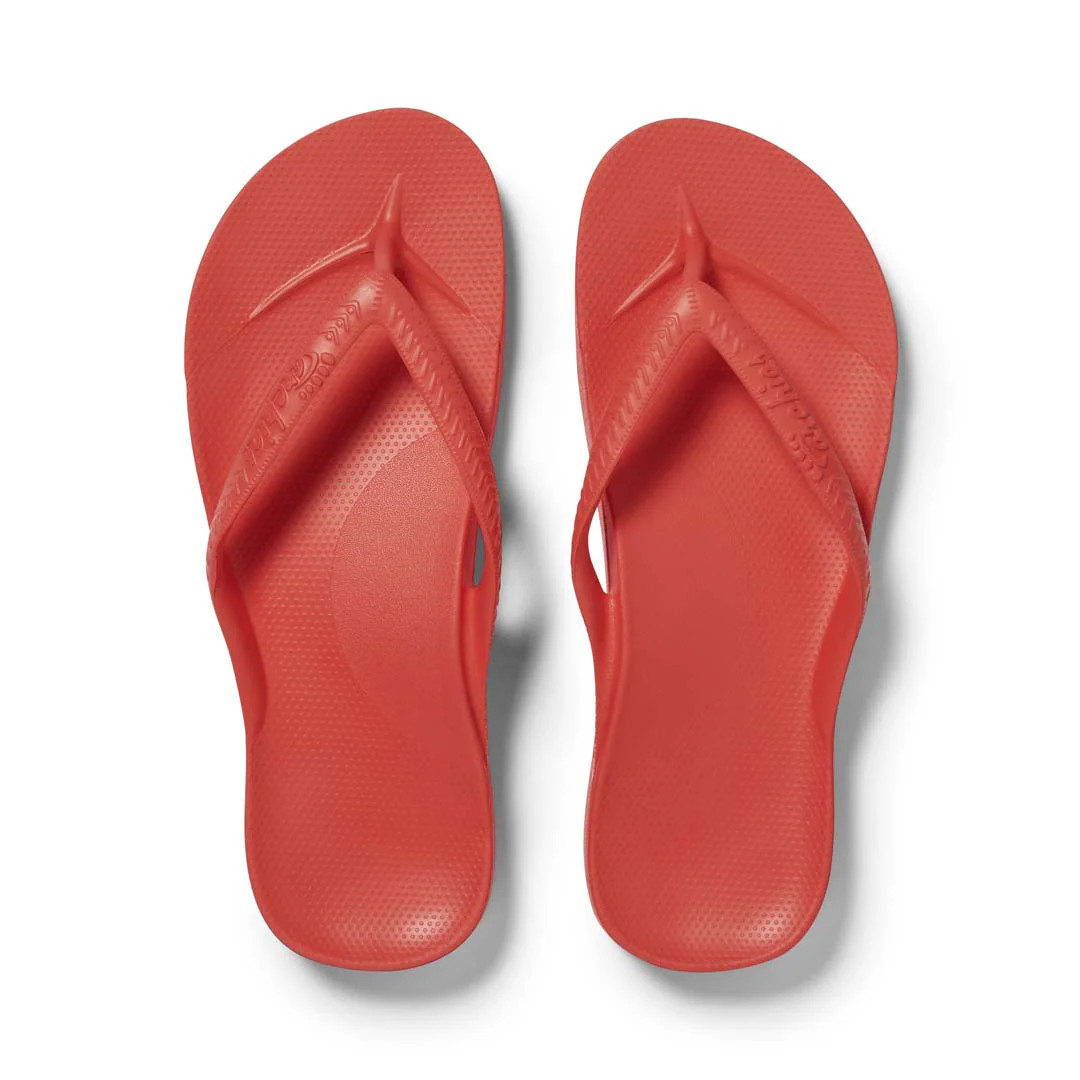 Arch Support Flip Flops - Classic - Coral | Archies Footwear US