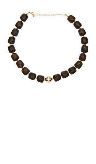 Epifene Chunky Brown Resin Beaded Necklace in Brown. | Revolve Clothing (Global)