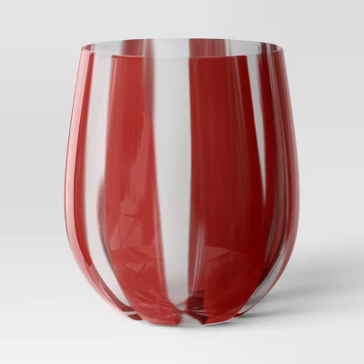 14 fl oz Red Striped Wine Glass - Threshold™ | Target