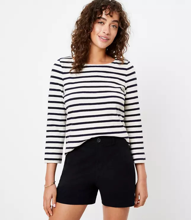 Striped Boatneck Tee | LOFT