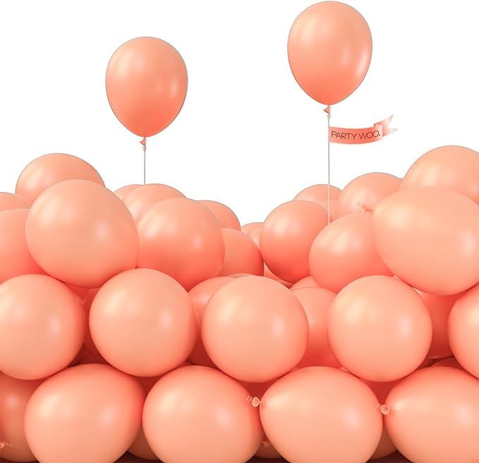 PartyWoo Peachy Pink Balloons, 50 pcs 5 Inch Blush Pink Balloons, Peach Balloons for Balloon Garl... | Amazon (US)