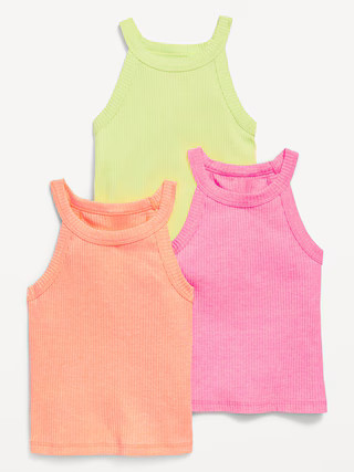 3-Pack Fitted Halter Tank Tops for Toddler Girls | Old Navy (US)