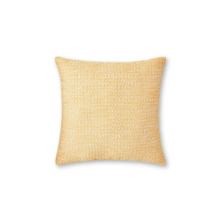 Better Homes & Gardens 18" x 18" Yellow Woven Outdoor Pillow | Walmart (US)