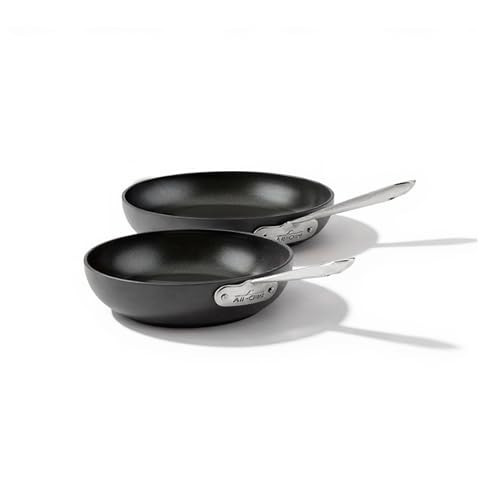 All-Clad HA1 Hard Anodized Non Stick Fry Pan Set 2 Piece, 8, 10 Inch, Induction, Oven Broiler Safe 500F, Pots and Pans Set, Kitchen Frying Pans, Skillets, Premium Cookware, Home, Dishwasher Safe Black | Amazon (US)