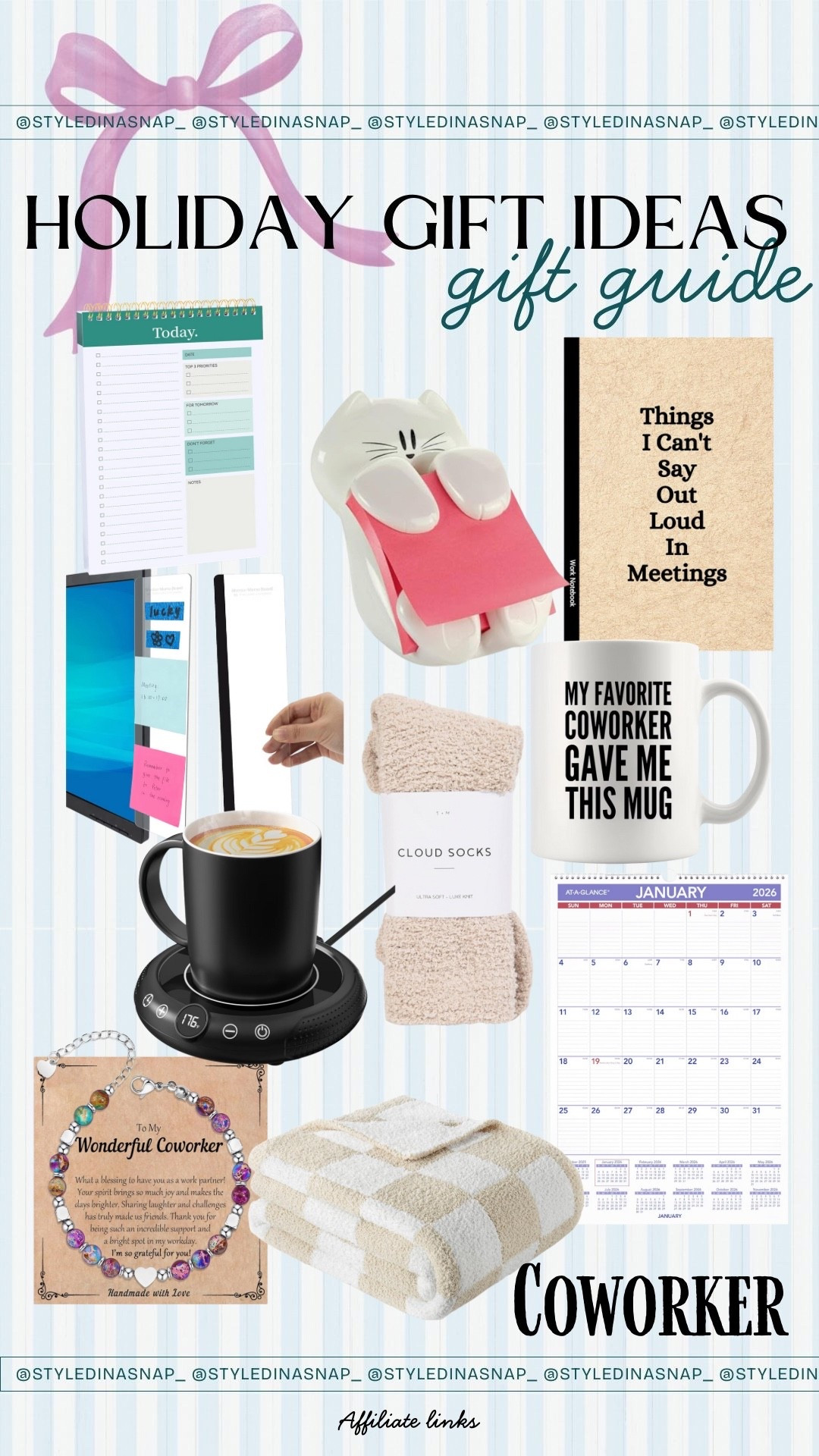 Gift season is here 🎁✨ FOR COWORKERS
Follow @styledinasnap_ for affordable Amazon gift guides for everyone on your list! 💕
Comment “SHOP” below and I’ll send you all the gift guide links! 🎁

#holiday #giftguide #giftguideforcoworker #amazonfinds #amazonfashion #holidaygifts

#LTKStyleTip #LTKHoliday #LTKGiftGuide