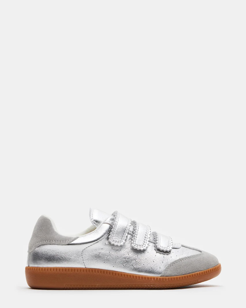 MOMENTUM Silver Velcro Low-Top Sneaker | Women's Sneakers | Steve Madden (US)