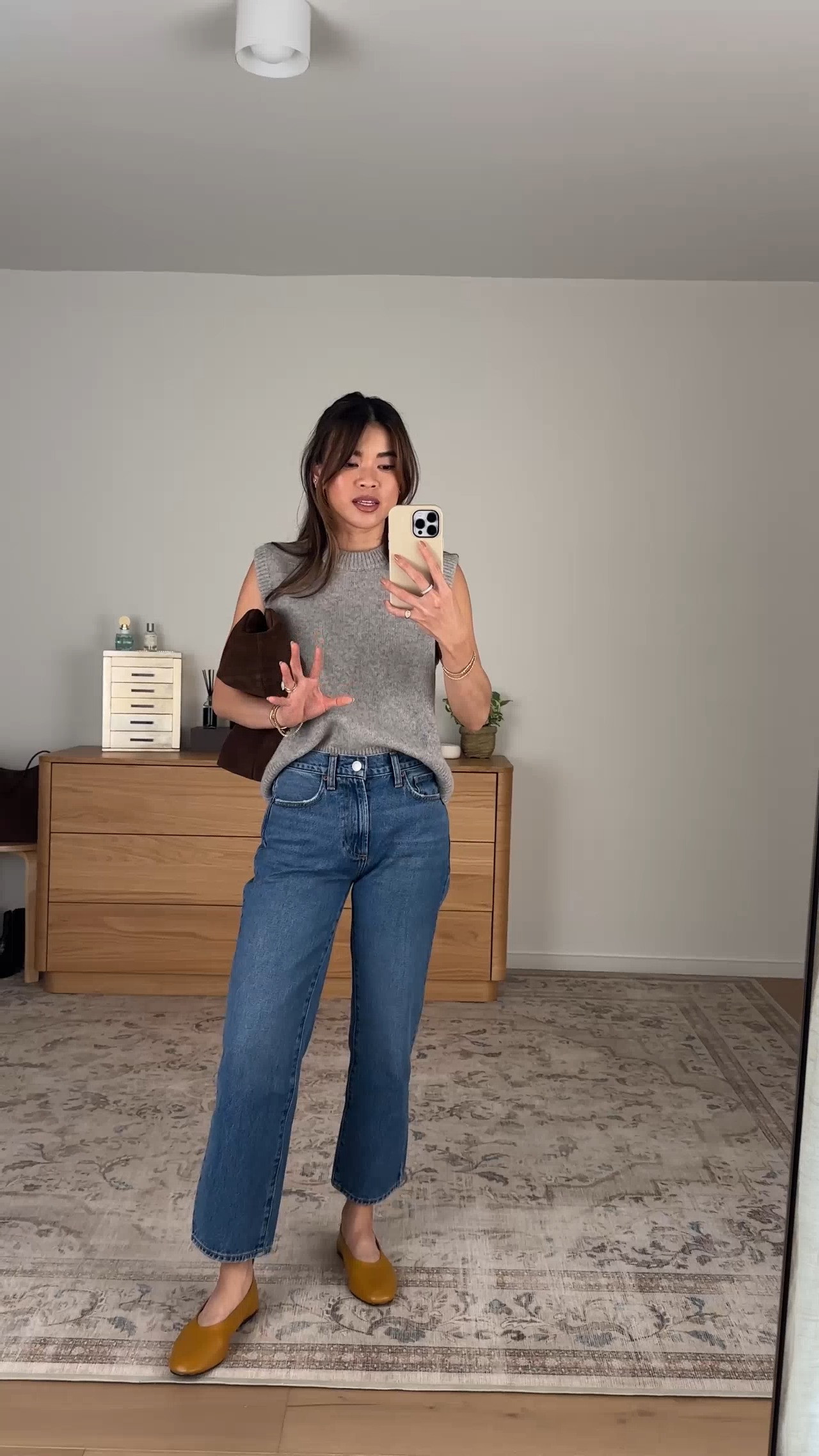 I love this sweater tank from @Quince!

Sizing info:
 -Quince 100% Yak Crewneck Sweater Vest (Size XS in Warm Heather Grey) 
-Quince Bella Rigid Straight Jeans (Size 24 Short in Horizon Blue)

petite fashion, get dressed with me, outfit inspiration, ootd, nashville outfit, Nashville influencer, petite style, vacation style, casual outfits, mom style, petite pants, fall outfits, fall outfit info, fall pants, fall outfit idea, fall top, fall sweater, fall shoes, quince, summer top, petite jeans, quince, quince jeans, quince haul, summer sweater, sweater vest

#LTKootd #LTKSeasonal #LTKPetite