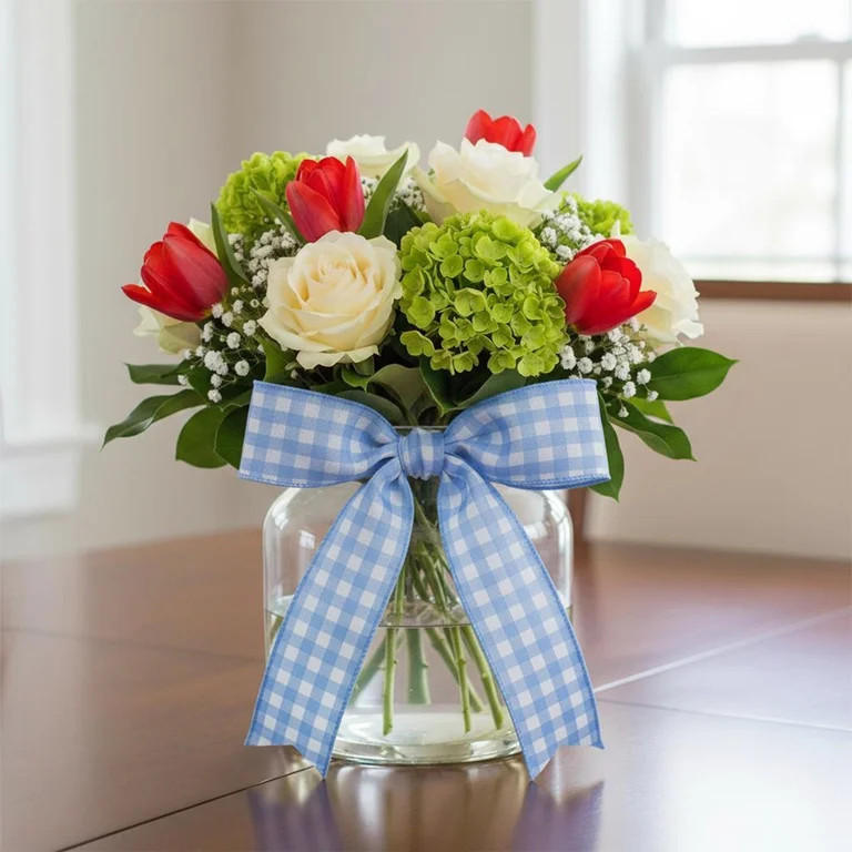 Gingham Ribbon, Blue and White, 18', by My Texas House | Walmart (US)