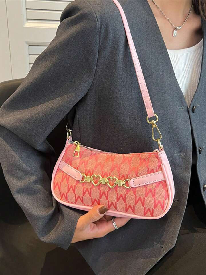 Simple Letter Pattern Women's Shoulder Bag | SHEIN USA | SHEIN