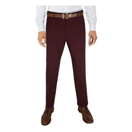 TOMMY HILFIGER Mens Burgundy Straight Fit Stretch Pants W32/ L34 | Walmart (US)