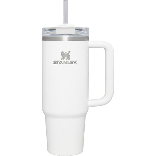 STANLEY Quencher H2.0 FlowState Stainless Steel Vacuum Insulated Tumbler with Lid and Straw for Water, Iced Tea or Coffee (Deep Purple, 40 oz) (White, 40 oz) | Amazon (US)