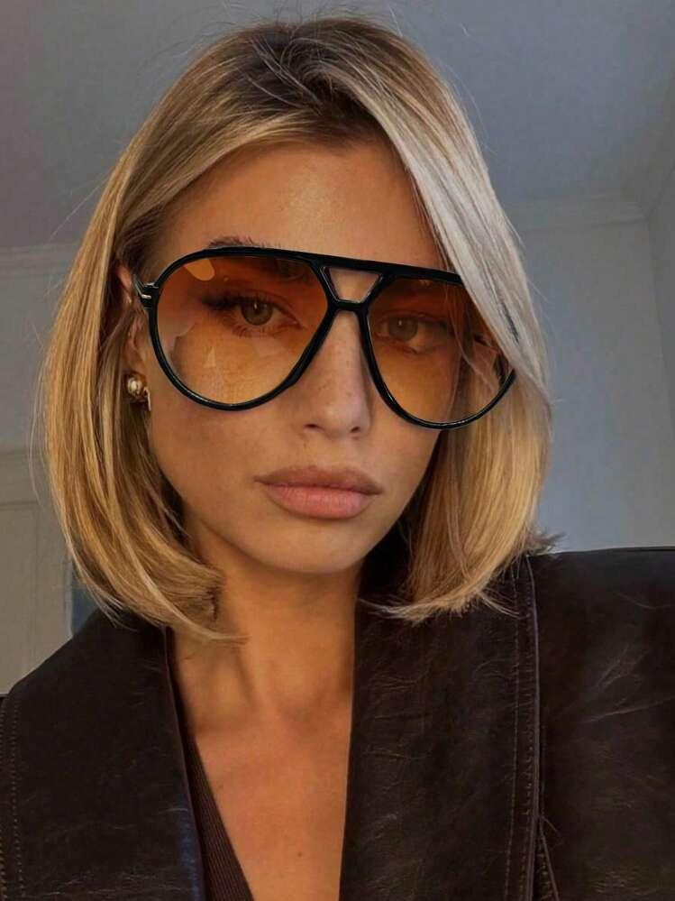 Frame Color: Black Frame Gradient Orange Slice | SHEIN