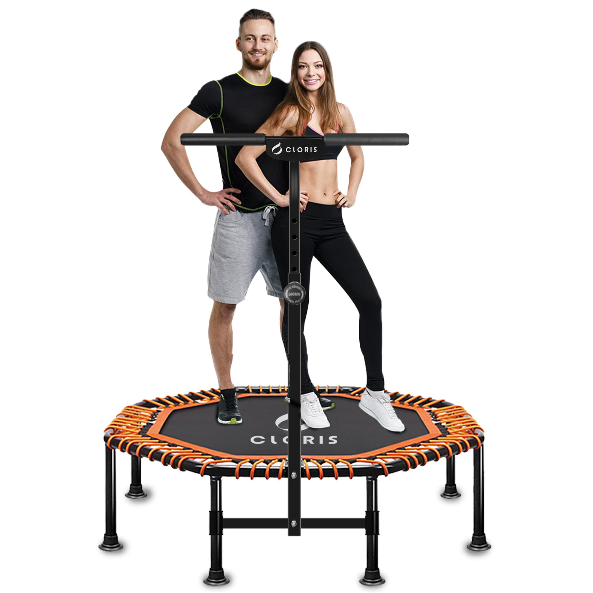 CLORIS 40''/48'' Foldable Fitness Trampoline - Max Load 400lbs / 450lbs, Rebounder with Adjustabl... | Amazon (UK)
