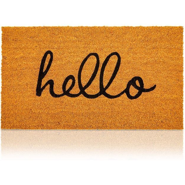 Juvale Coco Coir Mat, Hello Natural Nonslip Welcome Doormat (17 x 30 in) | Target