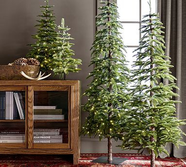 Lit Faux Pine Trees | Pottery Barn (US)