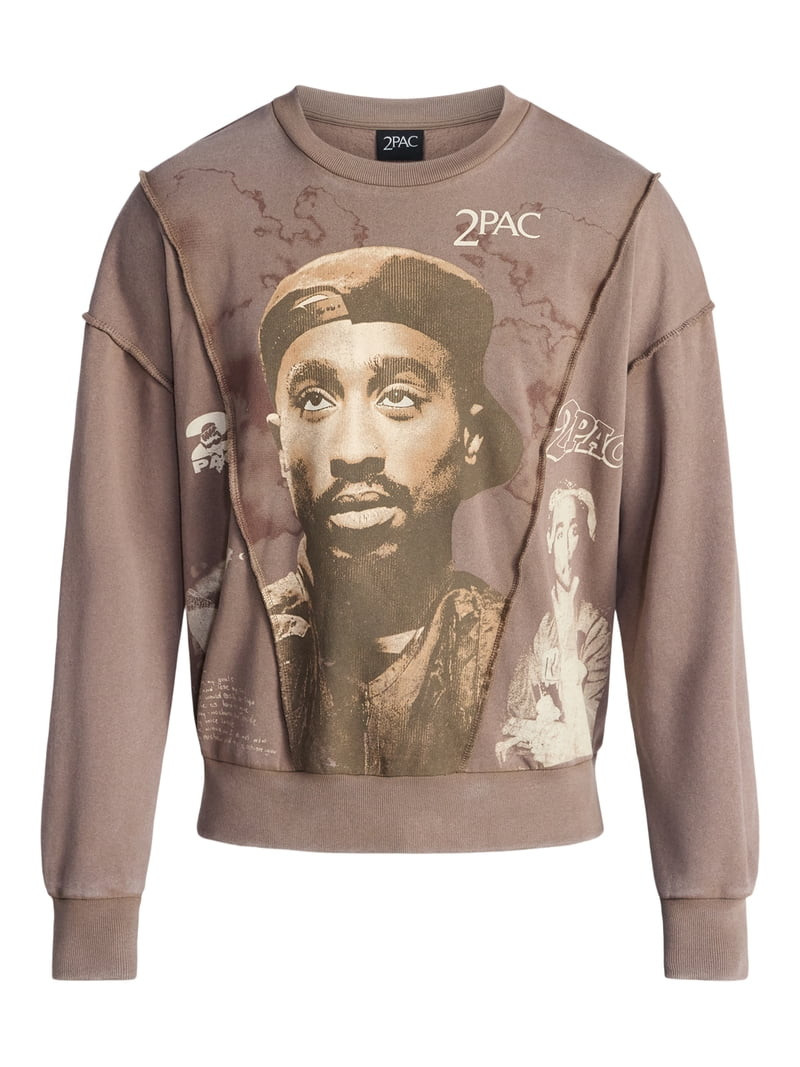 Tupac Men's and Big Men's Crewneck Sweatshirt with Long Sleeves, Sizes XS-3XL | Walmart (US)