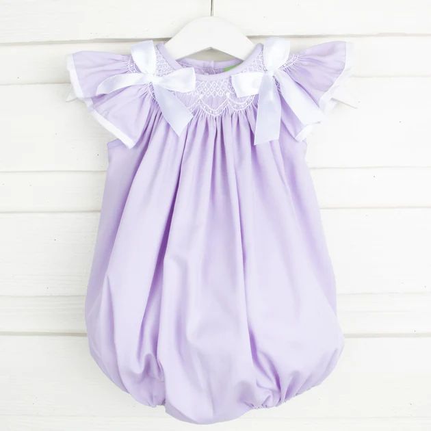 Geometric Smocked Ribbon Bubble Lavender Pique | Classic Whimsy