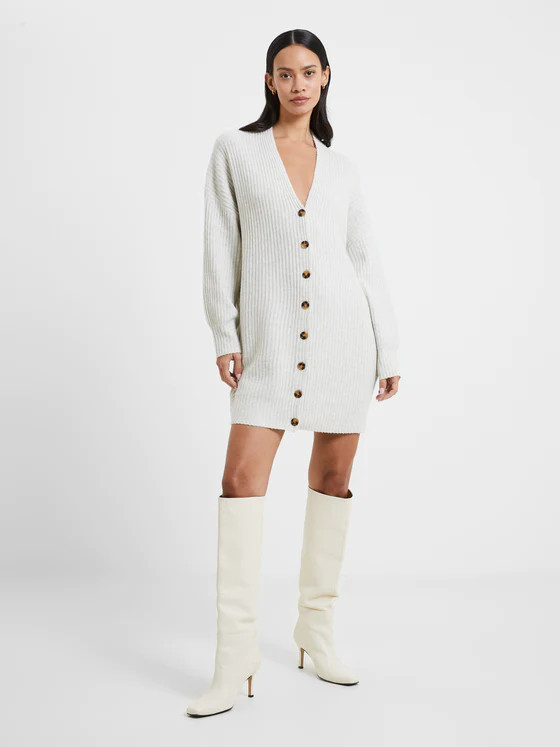 Vhari Ribbed Button Down Sweater Dress | French Connection (US)