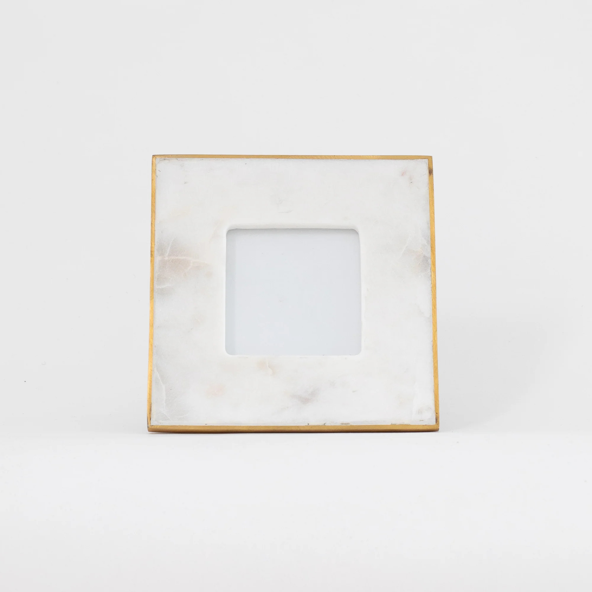 Marble & Brass Picture Frame - White | The Vintage Rug Shop