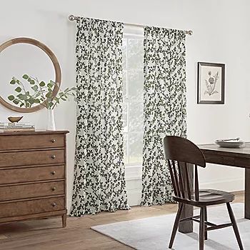 Linden Street Jameson Cotton Print Sheer Rod Pocket Curtain Panel | JCPenney