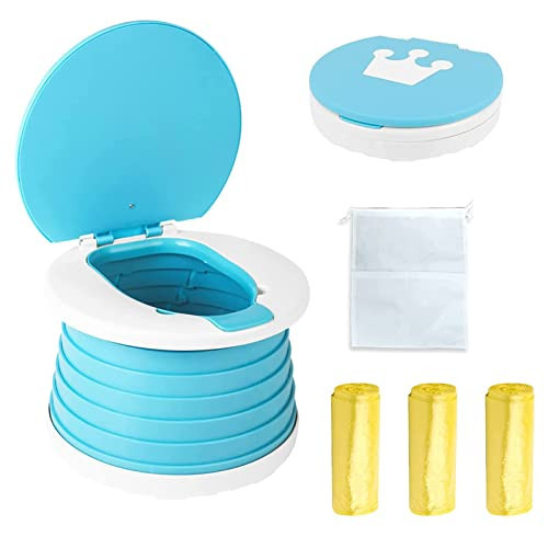 Travel Potty for Toddler, Portable and Foldable Toilet, Apply to Seat Emergency Toilet for Car, Camping, Outdoor, Indoor (blue, small) | Amazon (US)