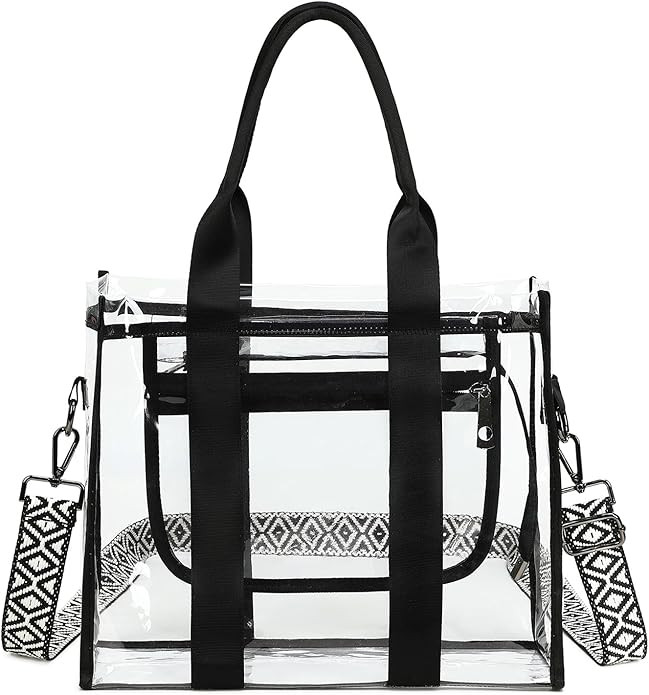 Clear Bags for Women Clear Tote Bag, Clear Crossbody Bag, Stadium Approved Clear Purse for Sports... | Amazon (US)