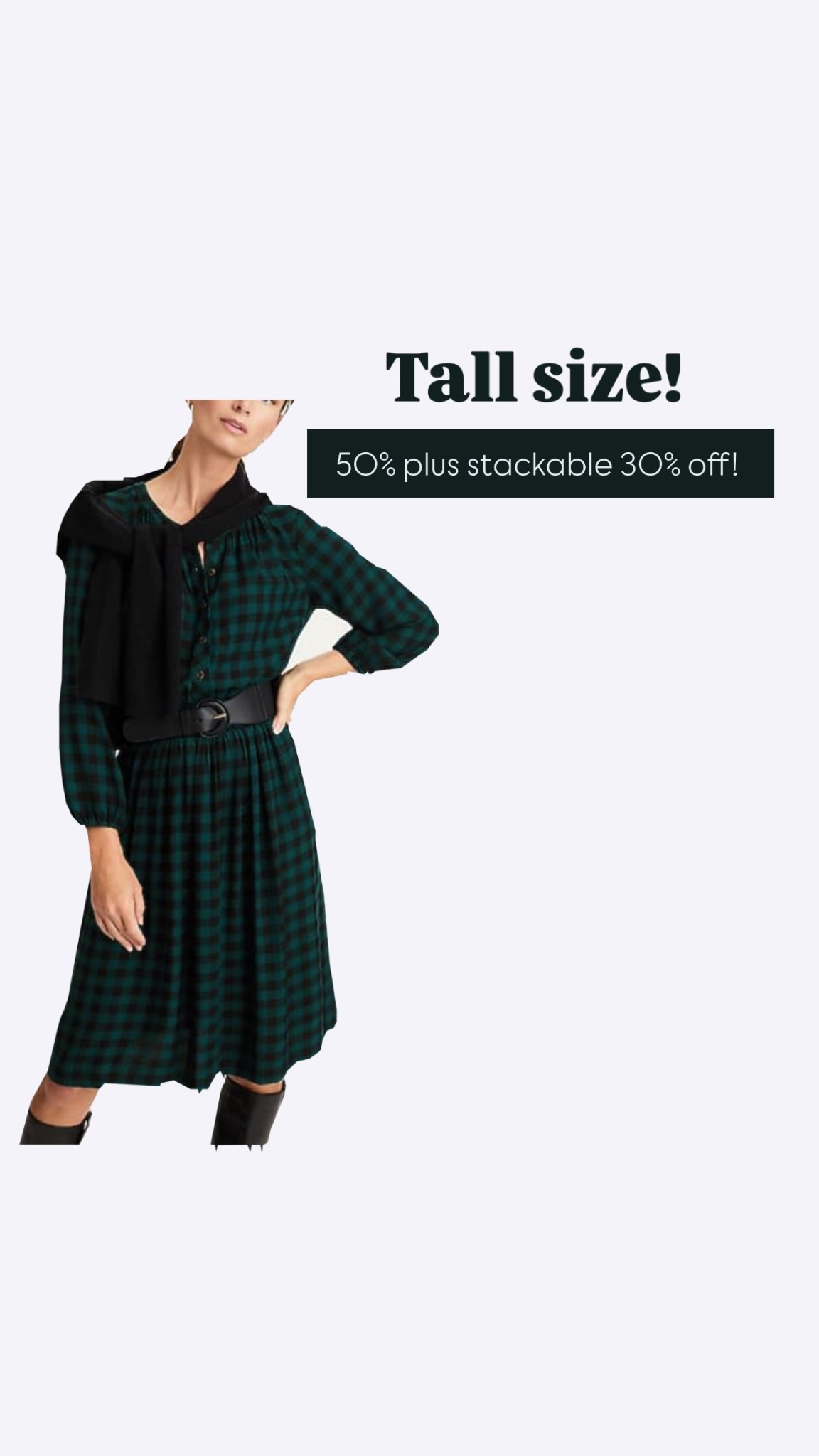 Tall size plaid dress on sale plus stackable sale! 

#LTKSaleAlert #LTKHoliday #LTKTall