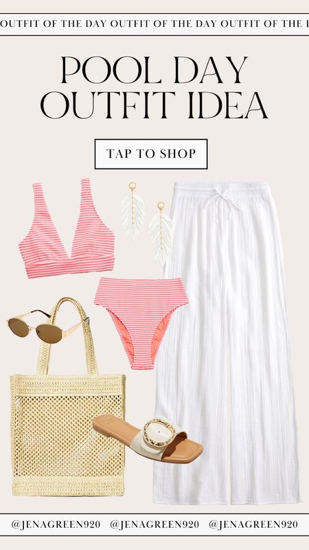 Pool day outfit idea | summer style | aerie swim | white swim coverup pants | Target beach tote | Target slide sandals | Amazon sunglasses | beach day outfit 

#LTKSwim #LTKSeasonal #LTKStyleTip