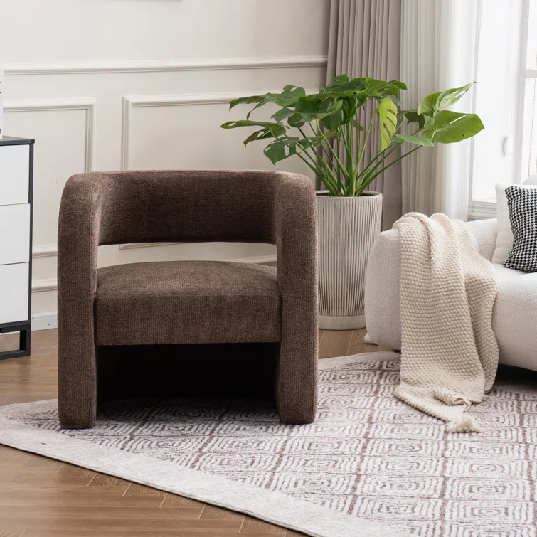 Sinel Upholstered Accent Barrel Armchair For Living Room | Wayfair North America