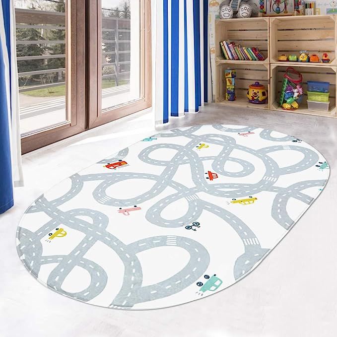 LIVEBOX Road Traffic Kids Play Mat, 3' x 5' Playroom Area Rug Soft Flannel Children Carpet Great ... | Amazon (US)