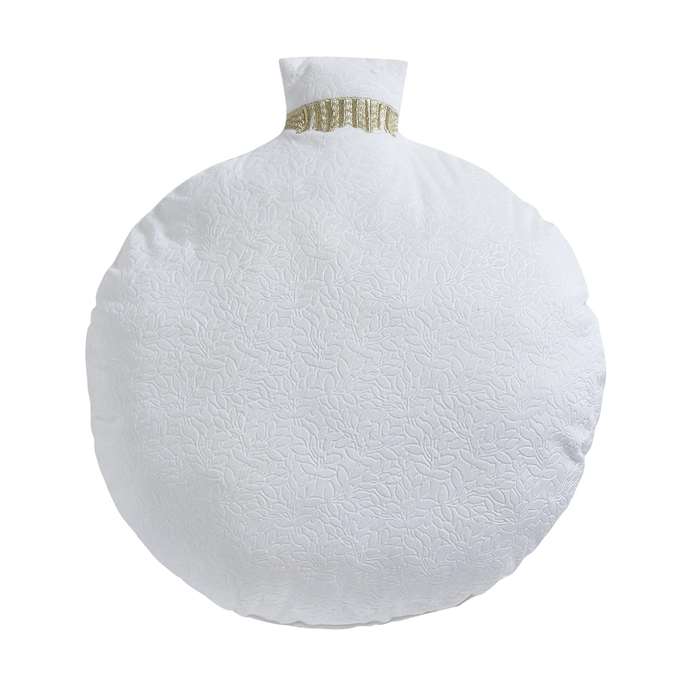 My Texas House Ava 16" Bright White Embossed Velvet Ornament Round Decorative Pillow - Walmart.co... | Walmart (US)