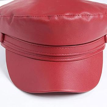 Women Button Strap PU Leather Flat Top Newsboy Paperboy Hat Painter Cap | Amazon (US)