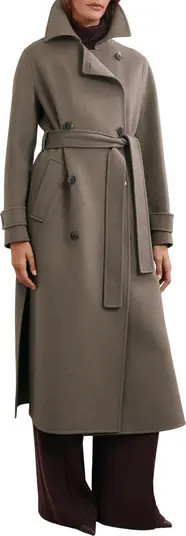Luna Double Breasted Tie Waist Wool Blend Coat | Nordstrom