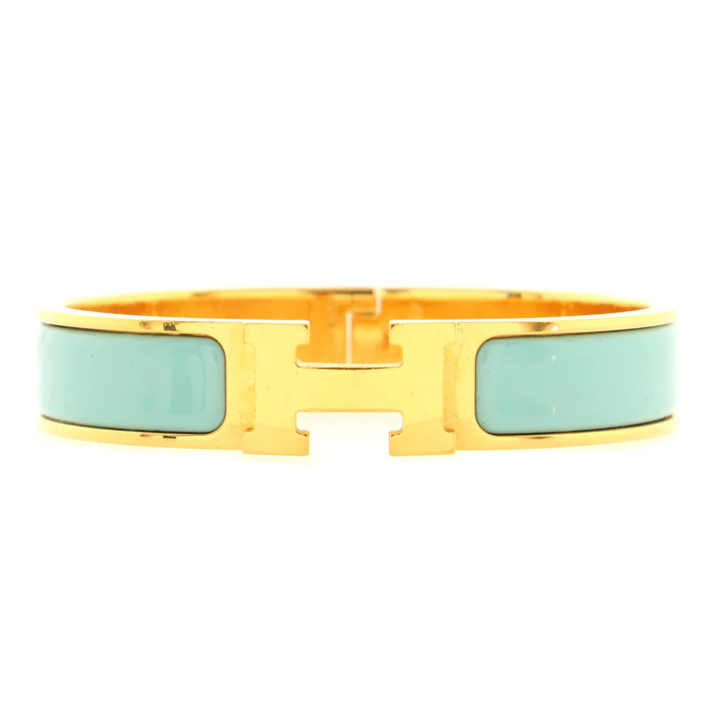 Hermes Clic H Bracelet Enamel Narrow Gold 1595941 | Rebag