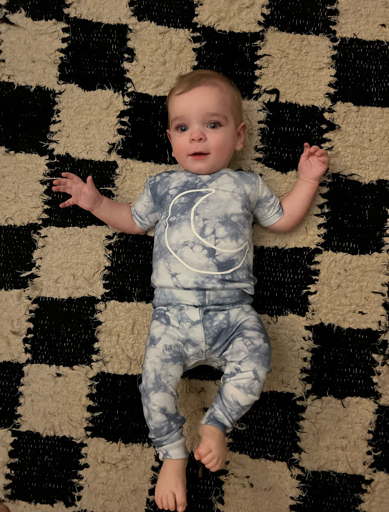 The cutest tie dye pjs pajamas with moon 2 piece pjs for baby! So cute for a boy or girl 🫶🏼

#LTKkids #LTKbaby