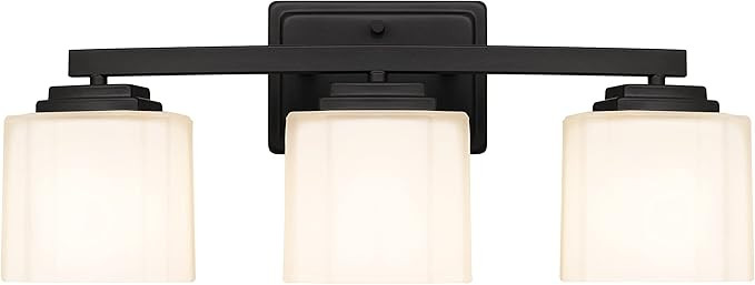 Tawson Adam Modern 3-Light Vanity Light Industrial Wall Sconce Lighting Fixture with Etched Glass... | Amazon (US)