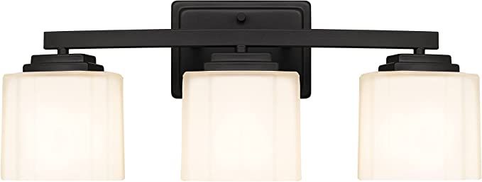 Tawson Adam Modern 3-Light Vanity Light Industrial Wall Sconce Lighting Fixture with Etched Glass... | Amazon (US)